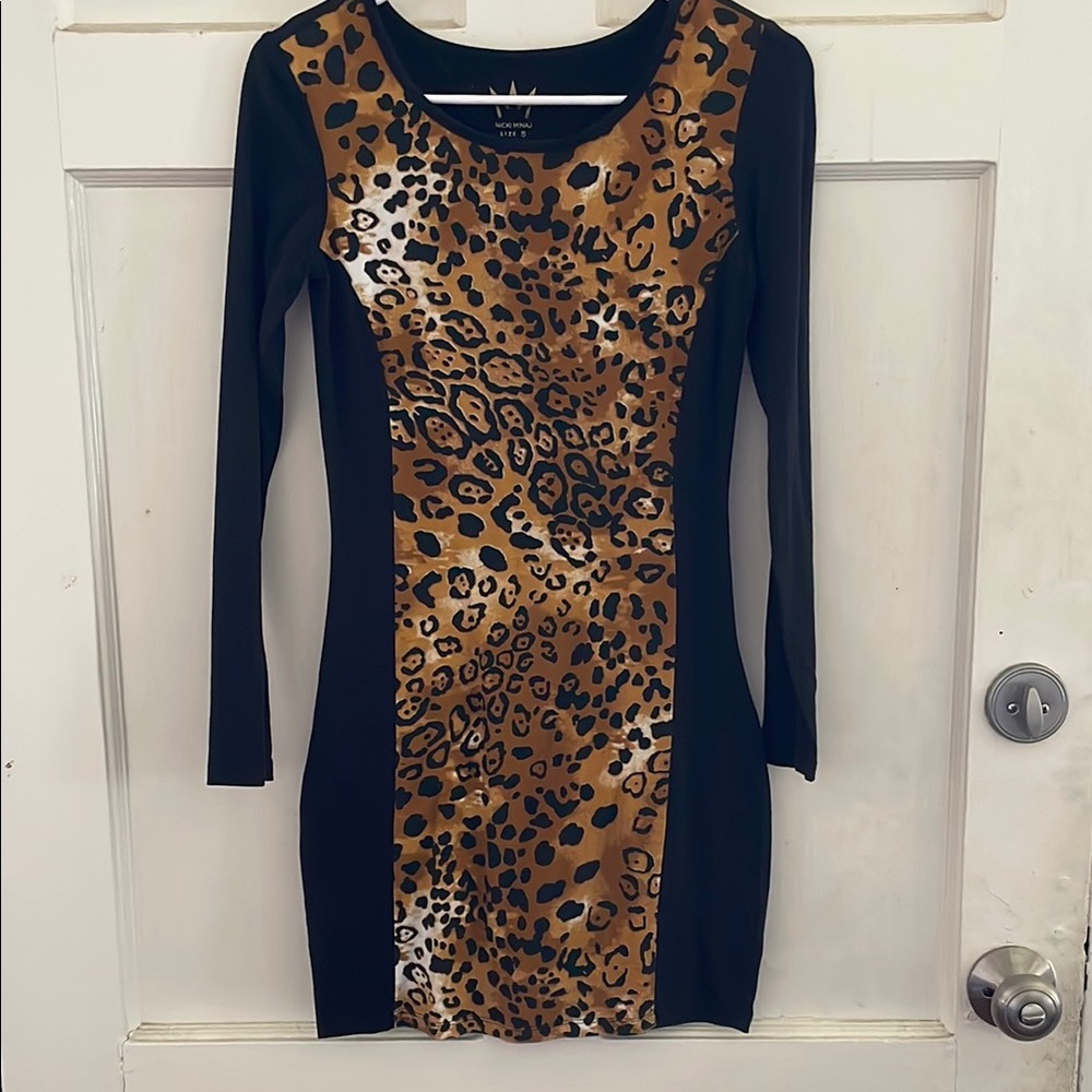 NICKI MINAJ - NWOT Leopard Print Long Sleeve Dress